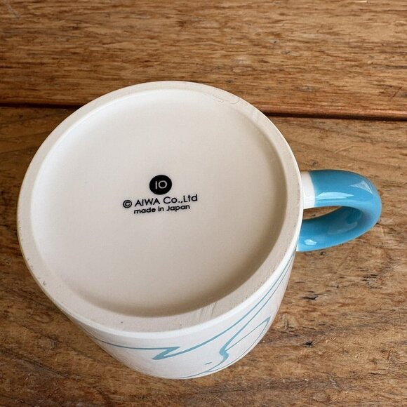 AIWA CO JAPAN Turquoise White Elephant Ceramic Mug - Picture 6 of 8
